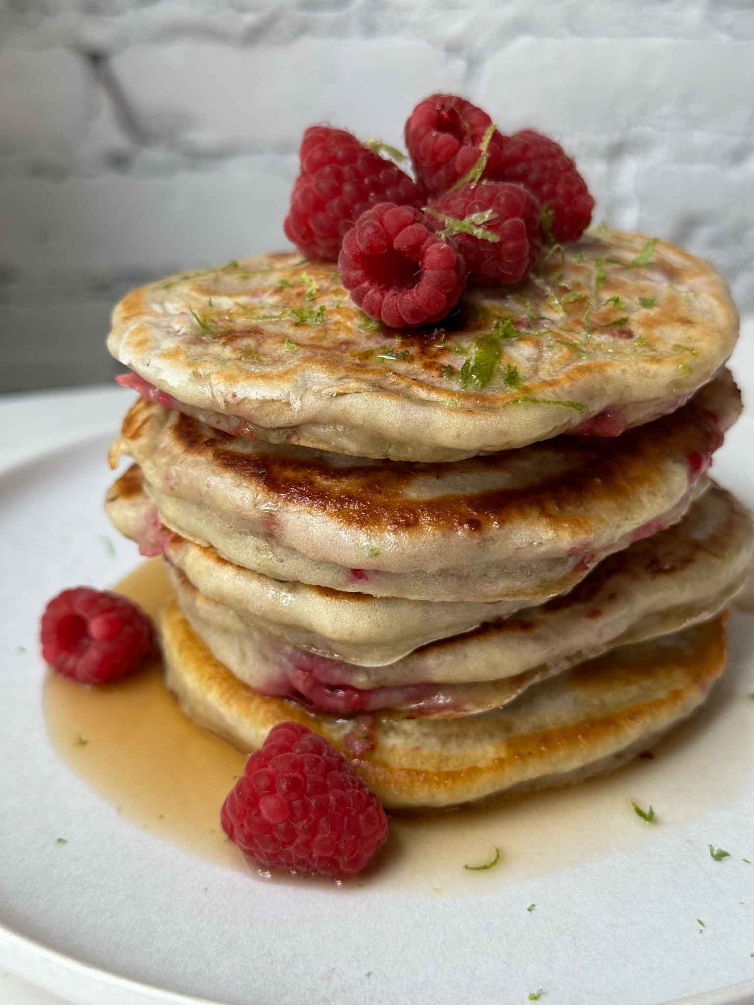 Raspberry and Lime Pancakes