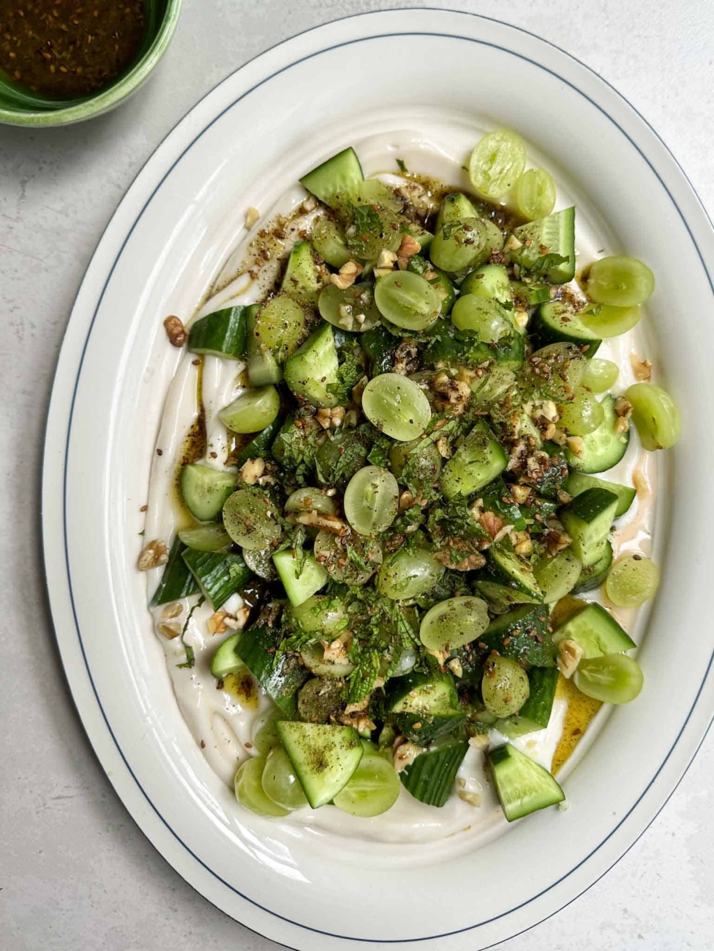 Cucumber Salad with Grapes and Zaatar
