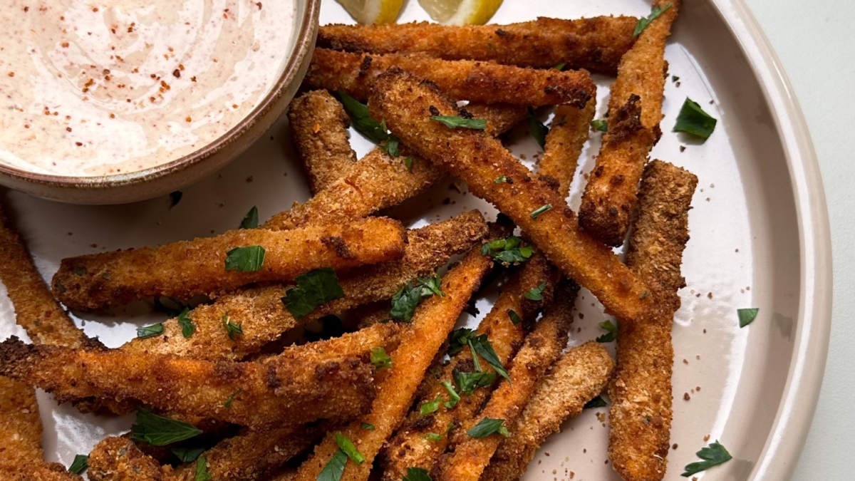 Carottes au Air Fryer et mayonnaise au chili