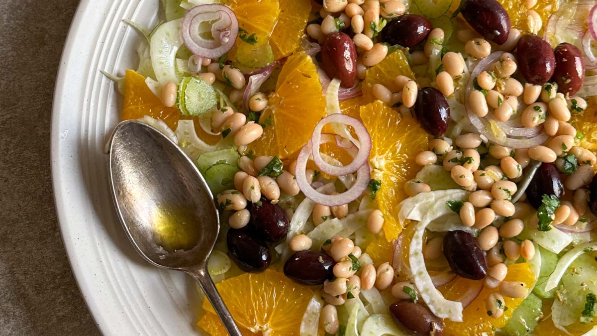 Salade de fenouil, orange et haricots blancs