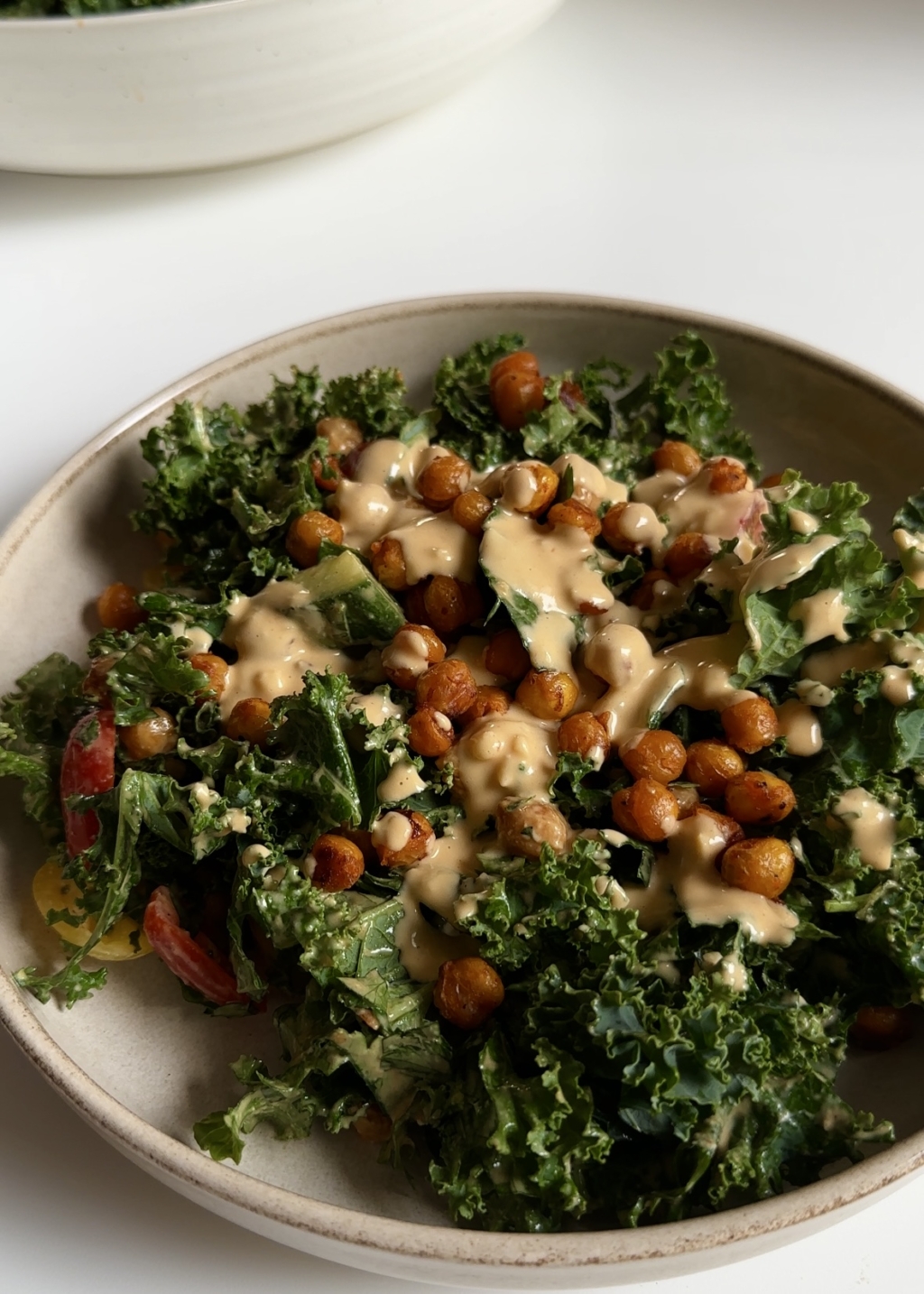 Kale Salad with Buffalo Chickpeas