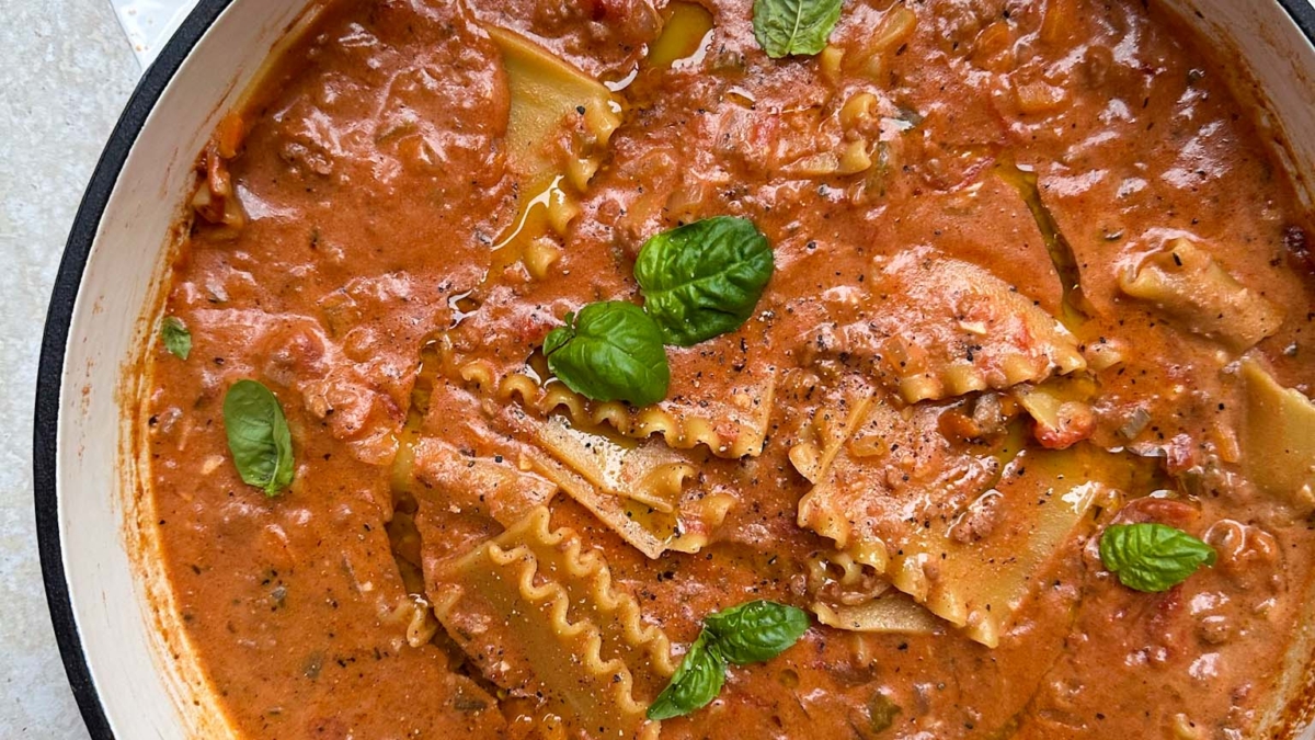 Soupe lasagne végétalienne