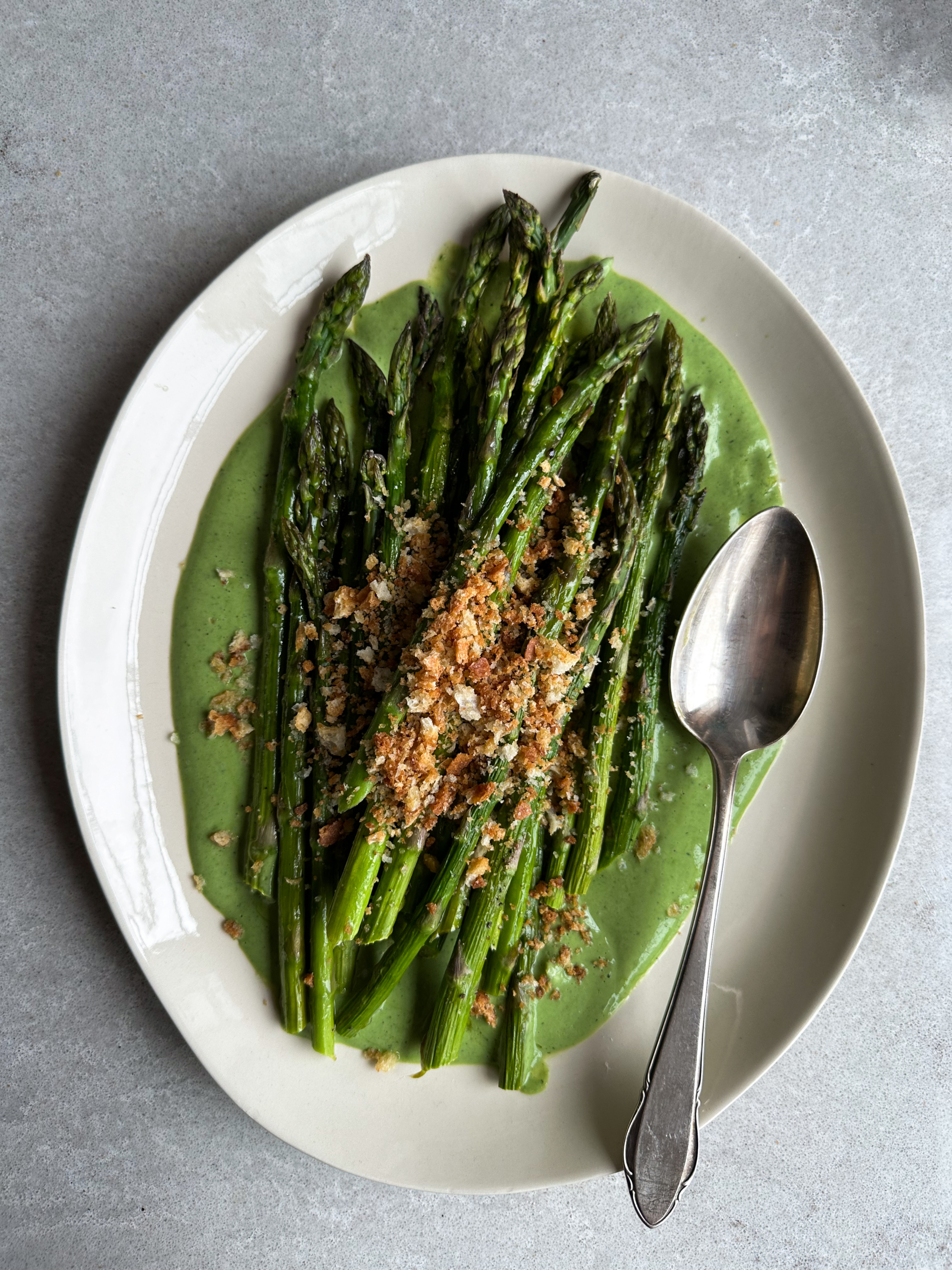 Grilled Asparagus and Spinach Whipped Tofu