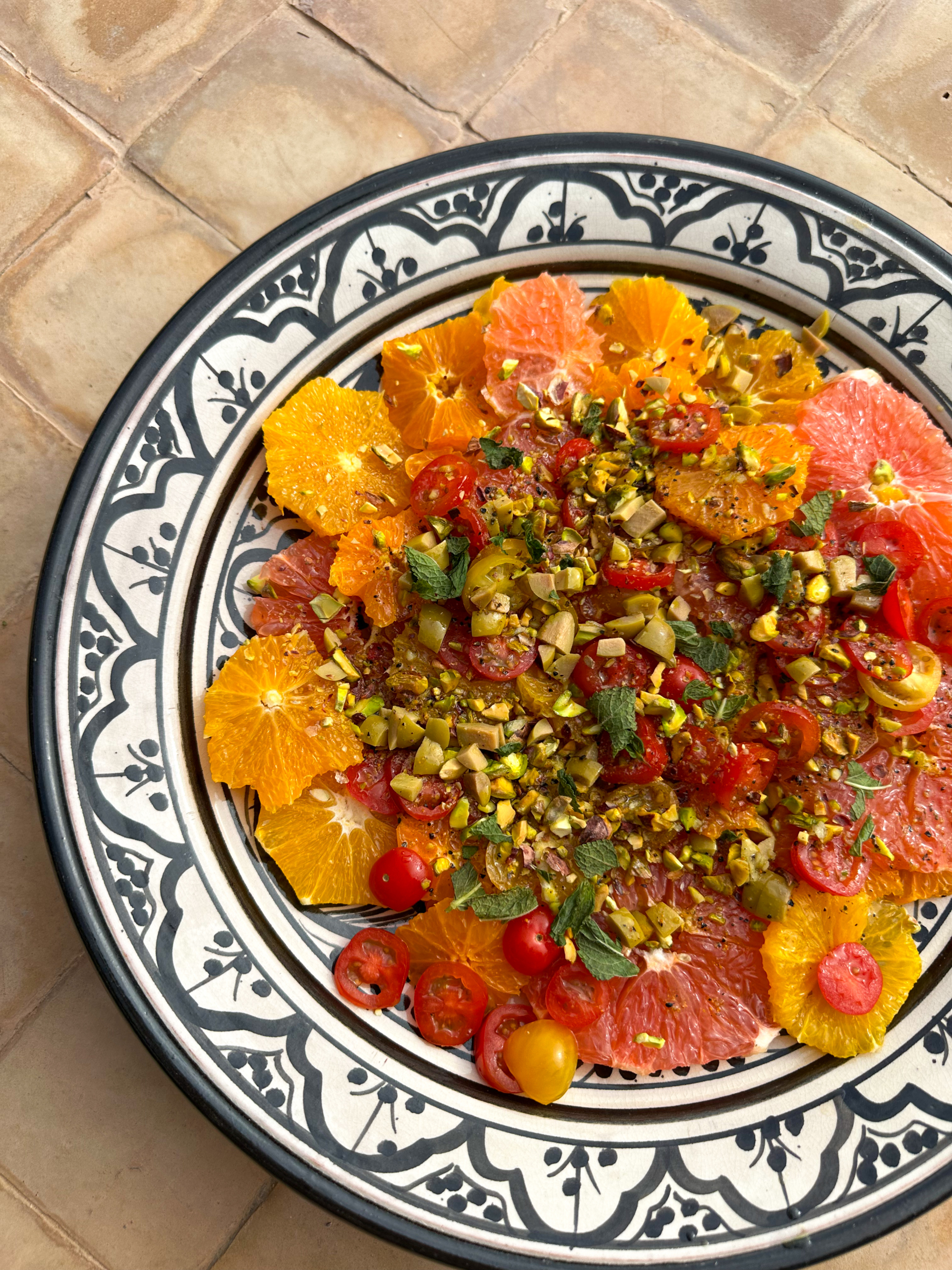 Citrus Salad with Pistachios and Green Olives