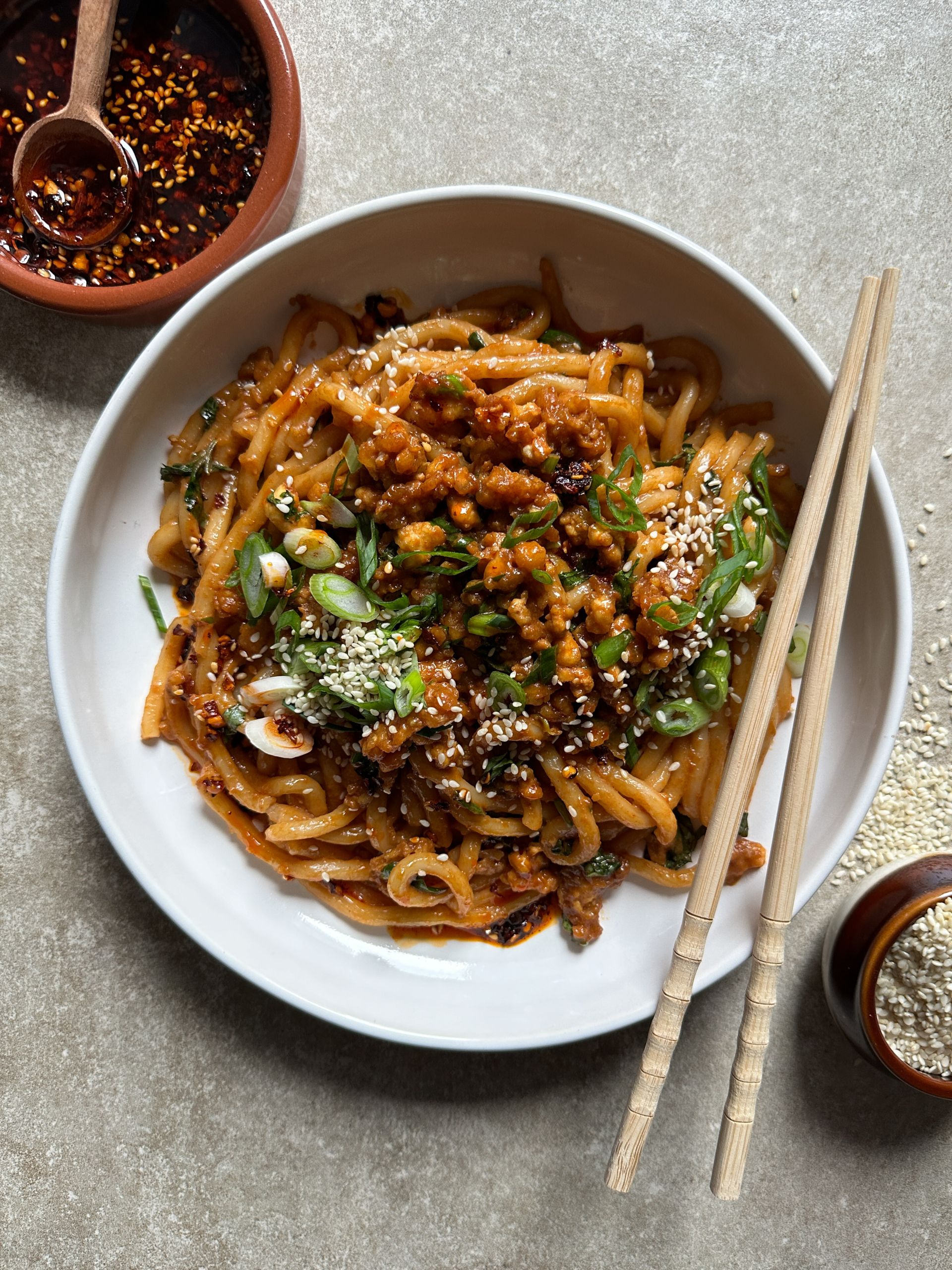 Udon Noodles with Crispy Tofu