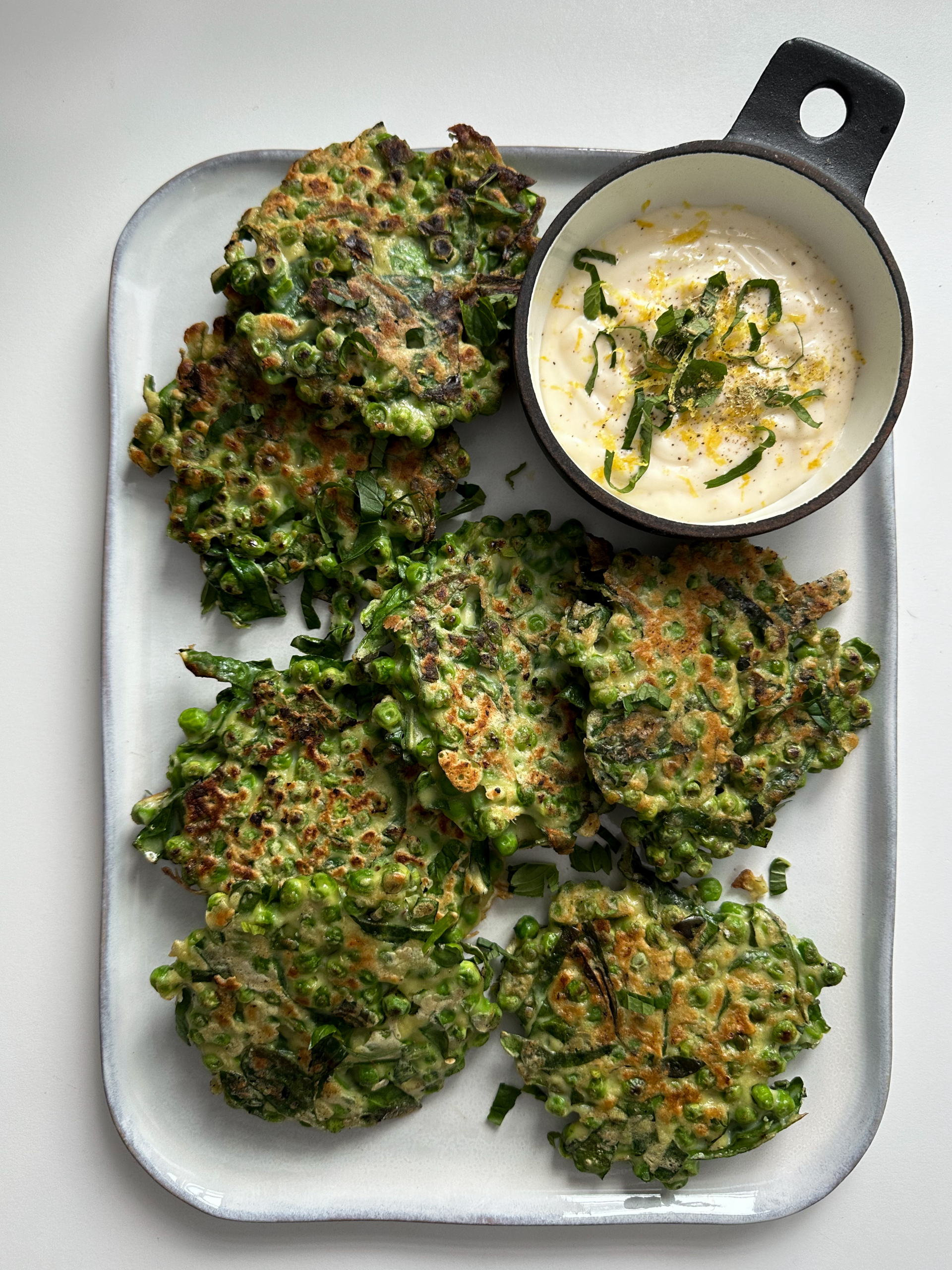 Pea and Spinach Fritters