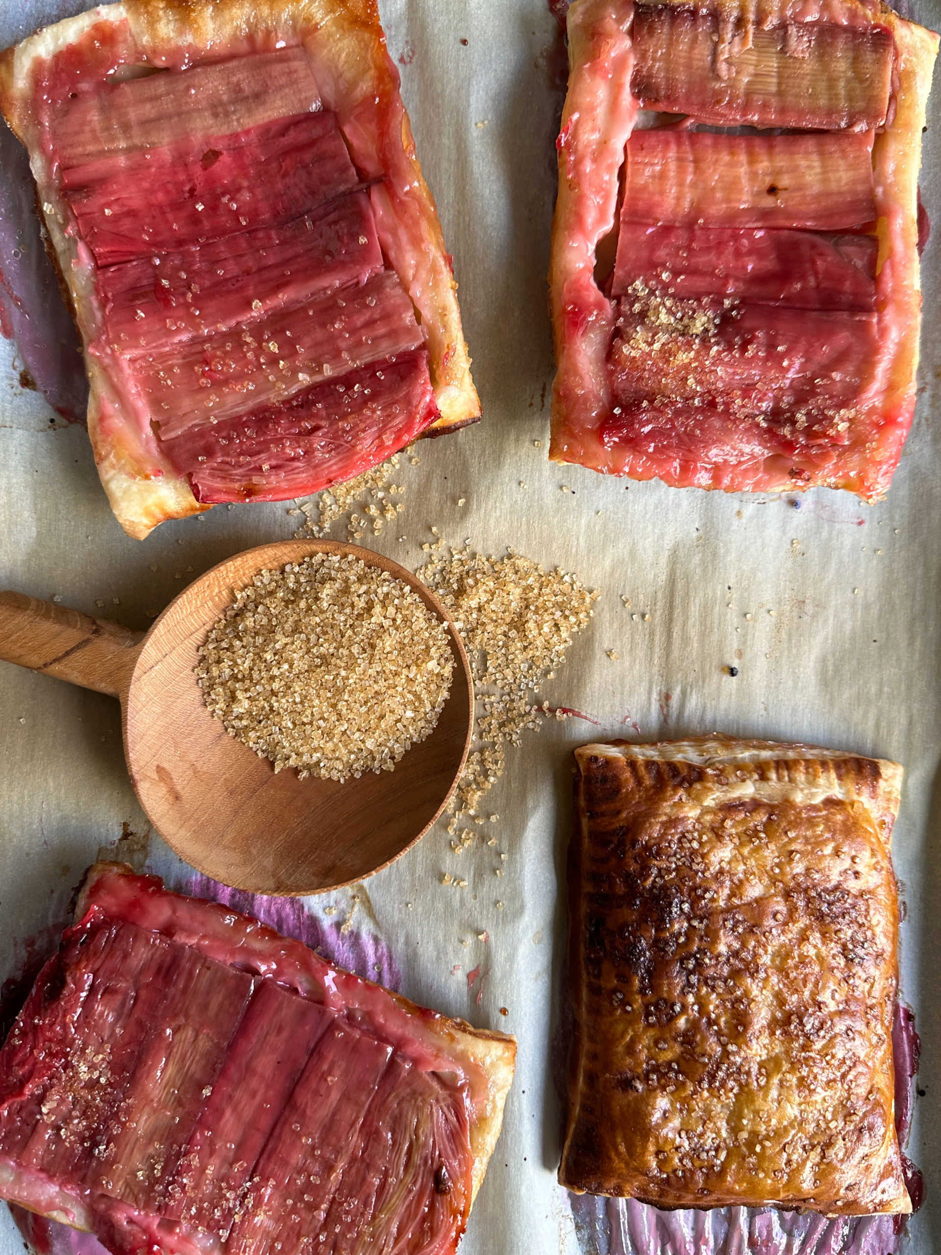 Rhubarb Upside Down Puff Pastry