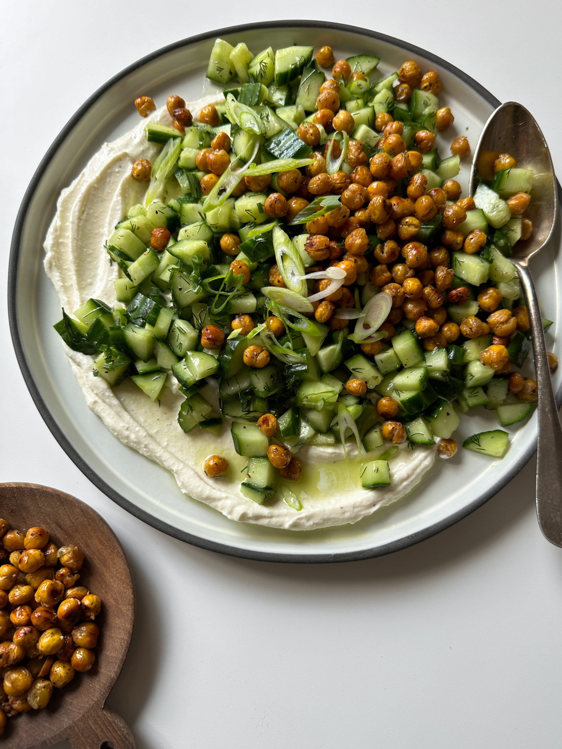 Cucumber Salad with Crispy Chickpeas and Whipped Feta