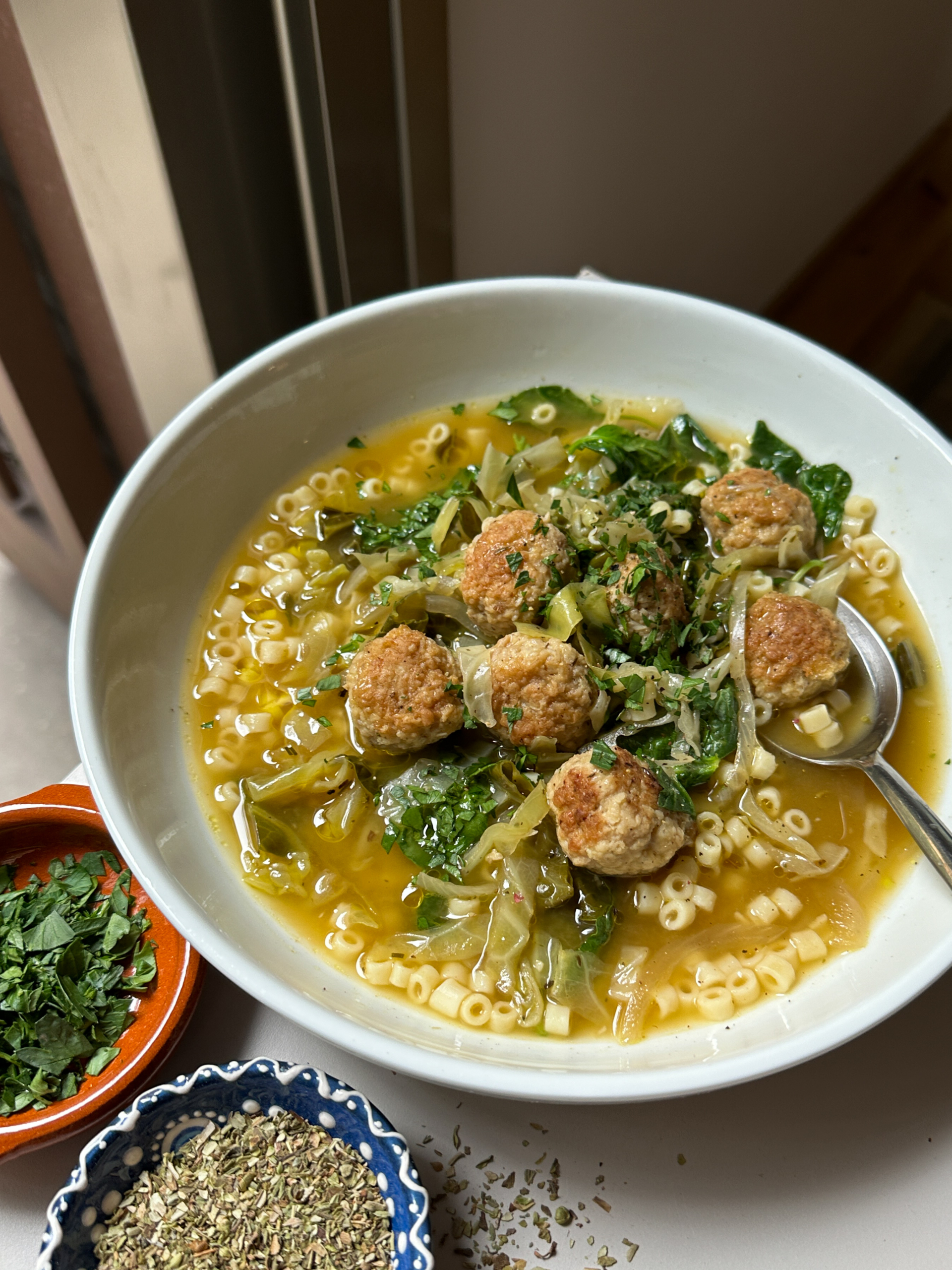 Meatballs and Noodle Soup
