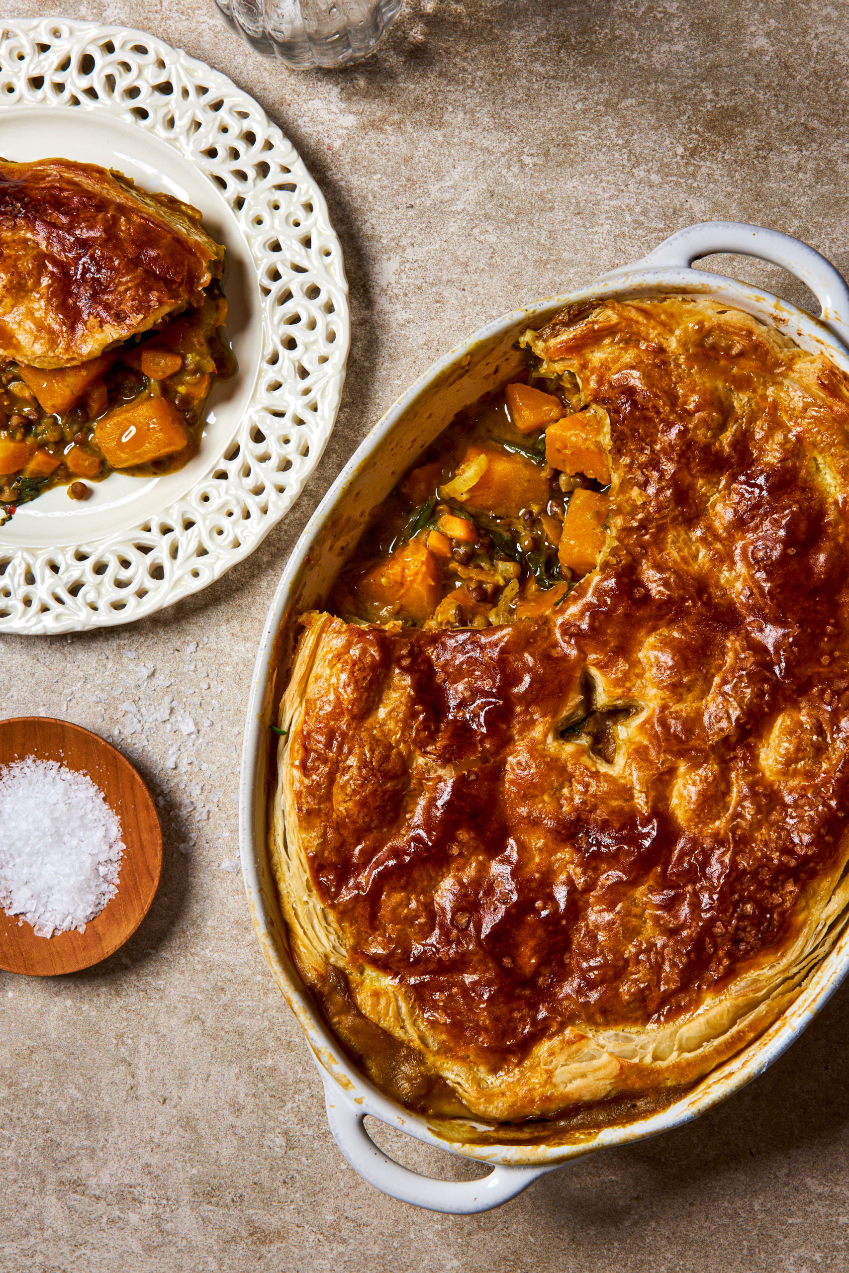 Vegan Pot Pie with Squash and Lentils