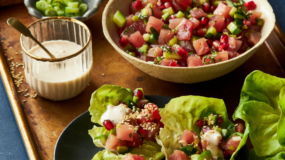 Bouchées de tartare de thon à l&rsquo;asiatique