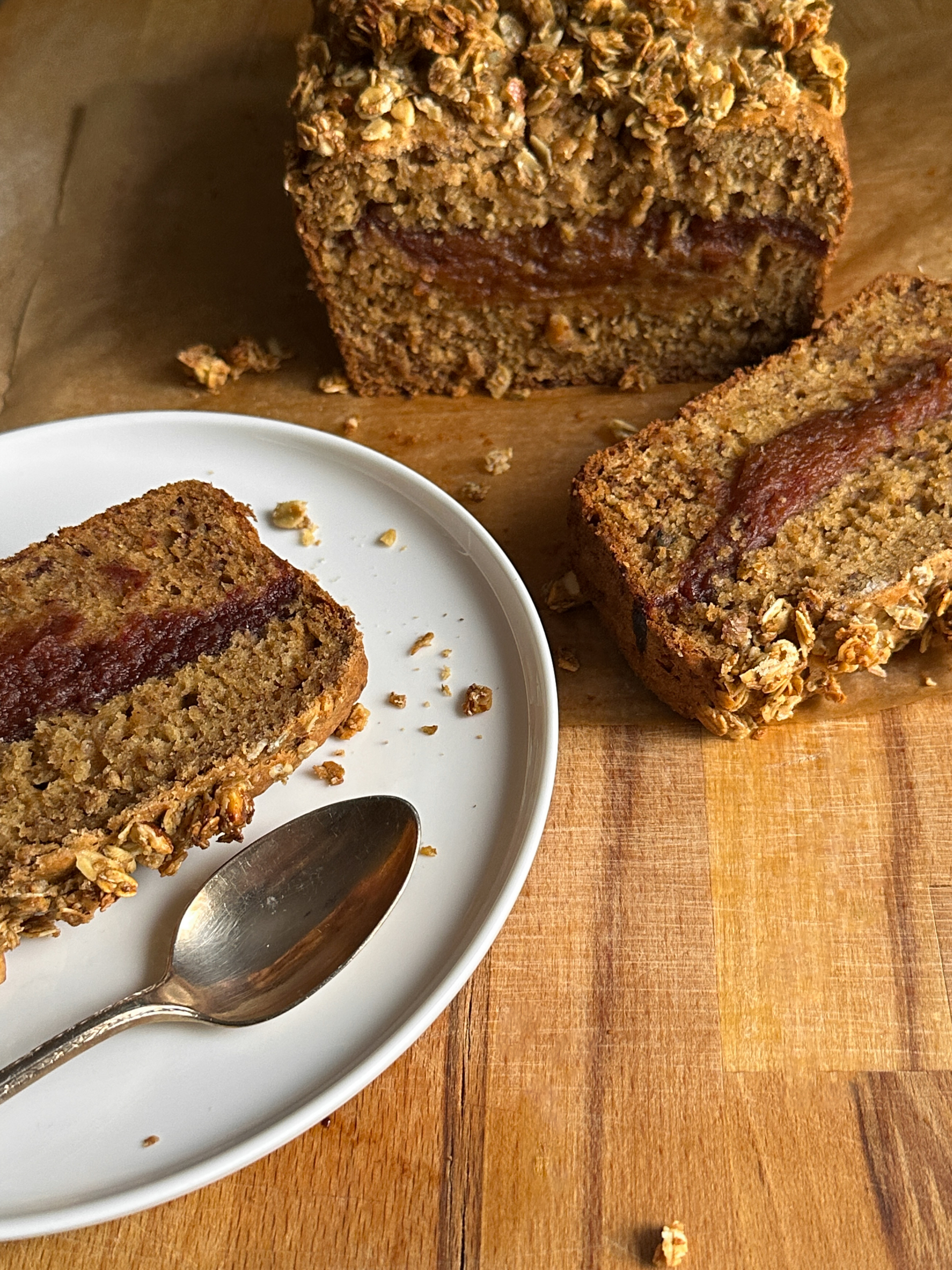Date Caramel and Granola Vegan Banana Bread
