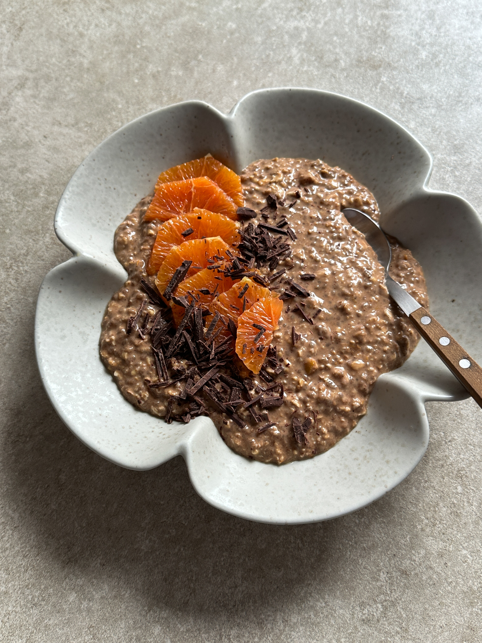 Refrigerated Chocolate, Orange and Almond Butter Oatmeal