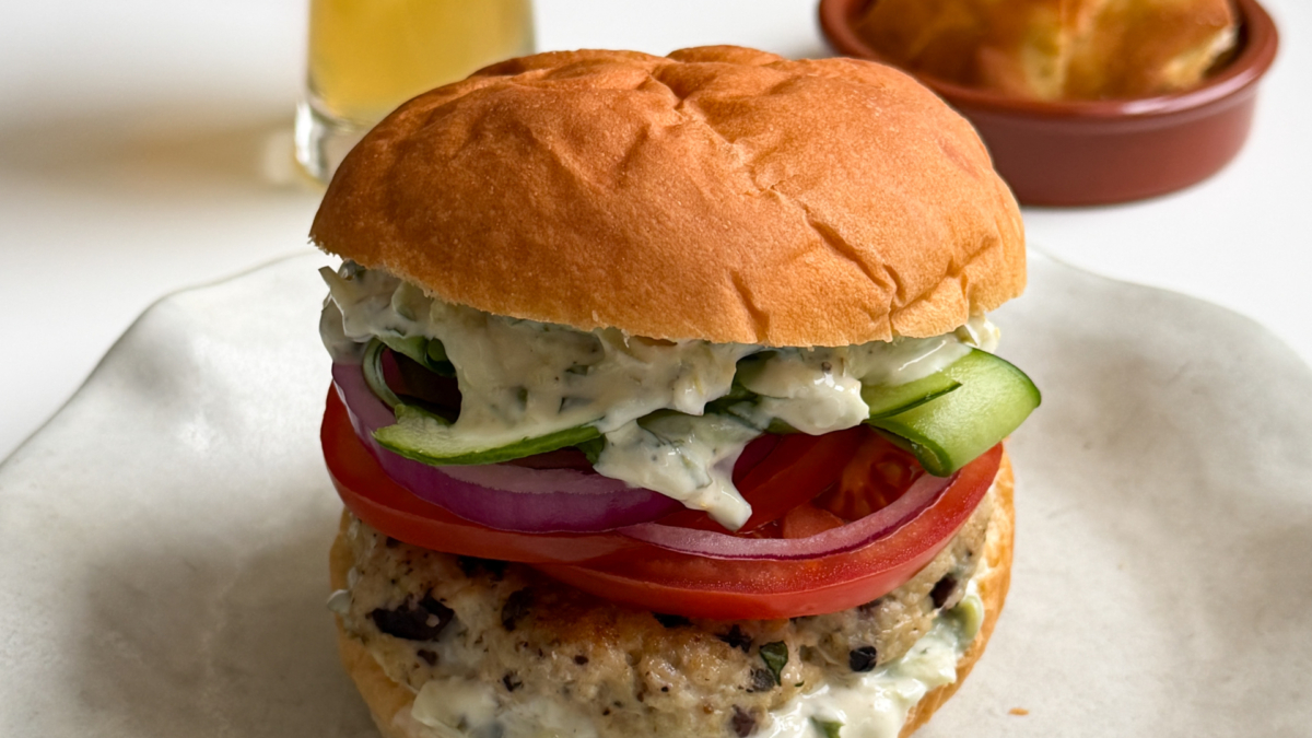 Burger de poulet à la grecque