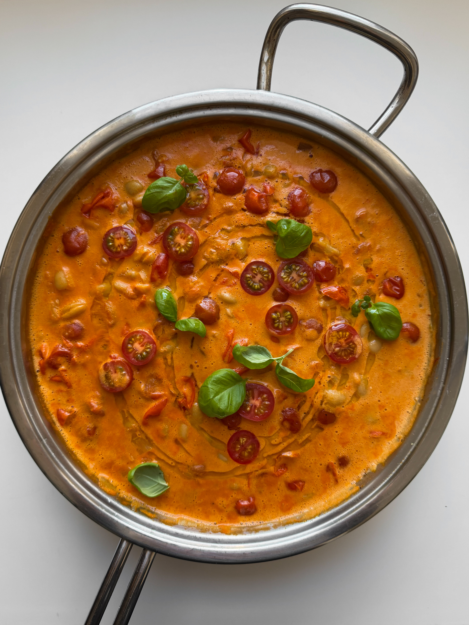 White Bean Casserole with Tomatoes and Coconut Milk