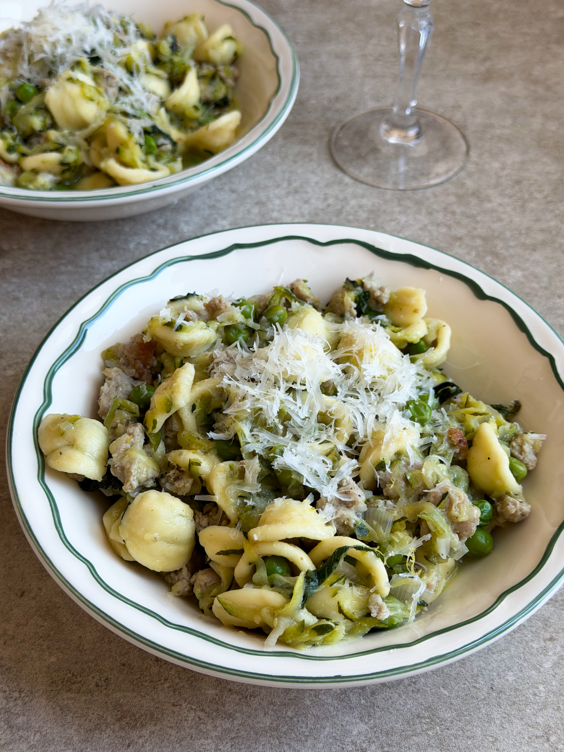 Orecchiette with Sausage, Zucchini and Lemon
