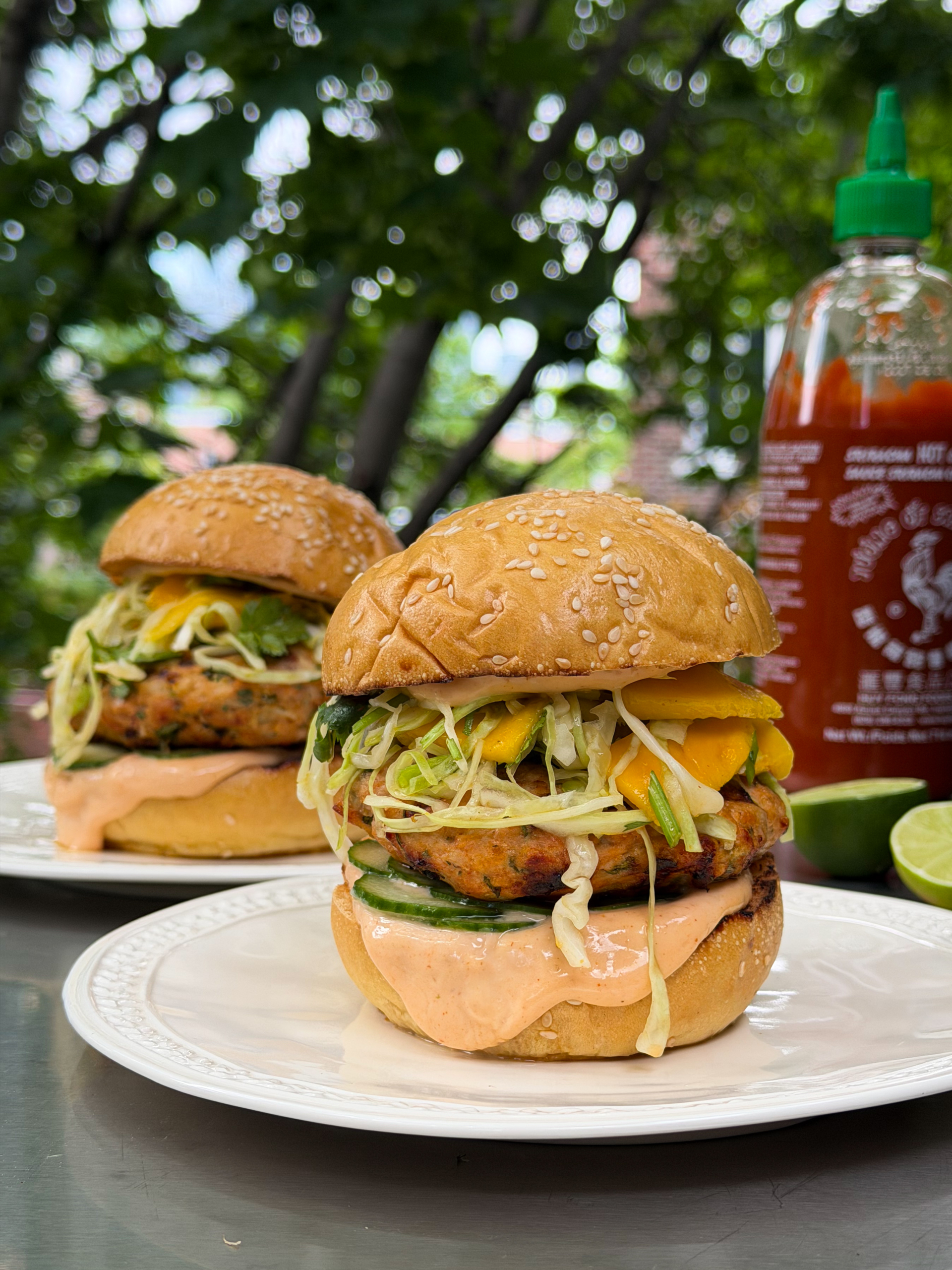 Burger de poulet à la thaïe