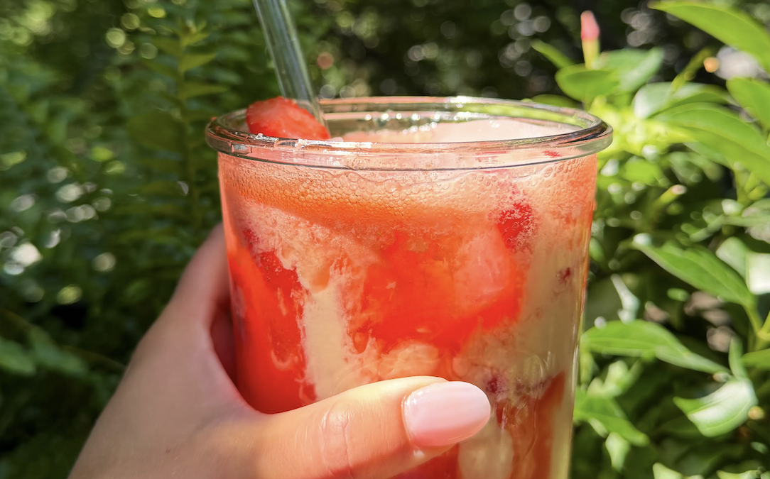 Limonade crémeuse aux fraises