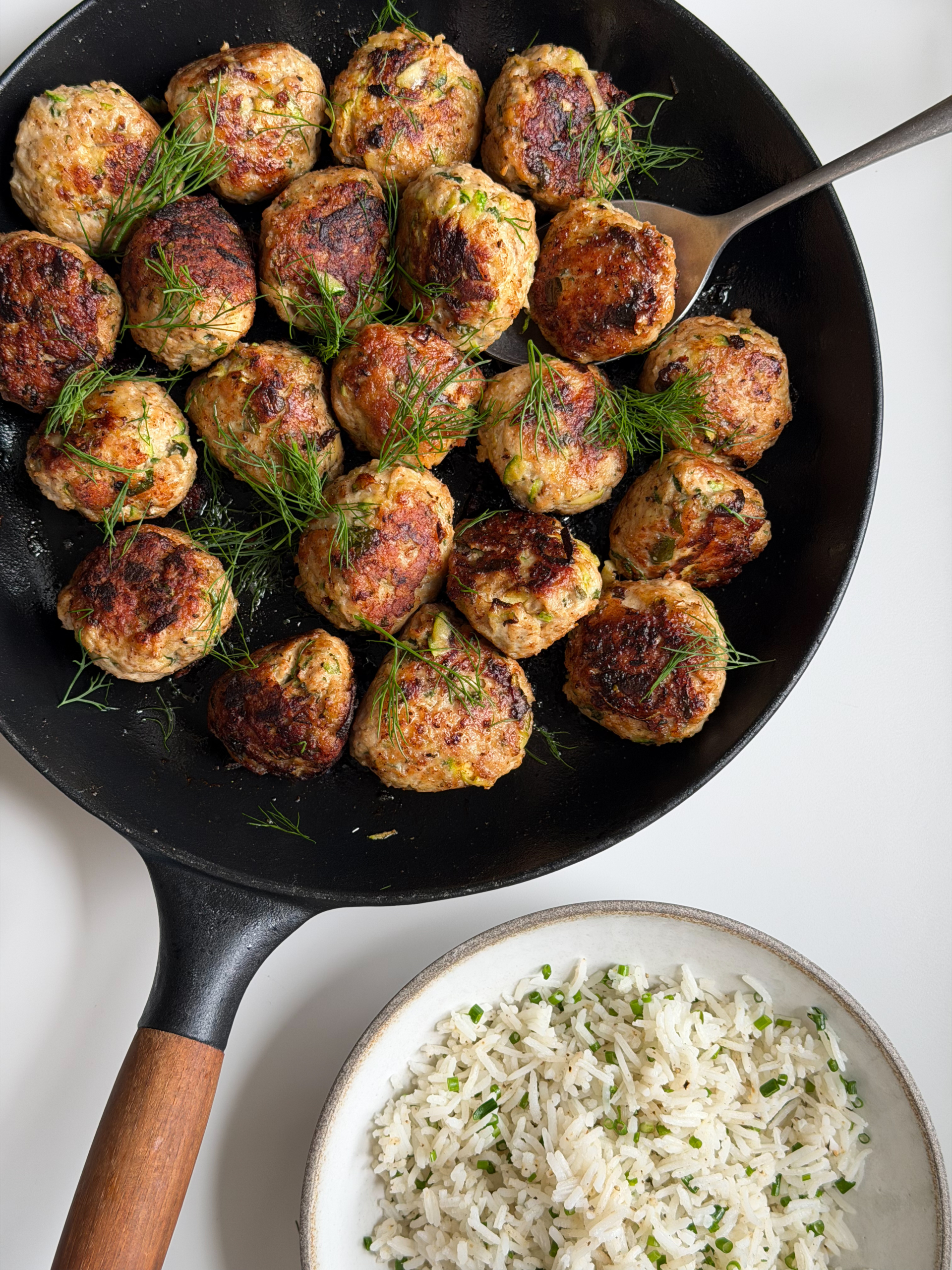 Chicken Meatballs with Zucchini and Mint